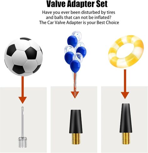 19Pcs Bicycle Valve Adapter Kits, Bike Tire Valve Adapter includes Ball Pump Needles Inflatable Needles Air Pump Needles Caps for All Bike, Sports Ball and Inflatable Equipment in Saudi Arabia