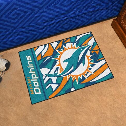 FANMATS 23315 NFL - Miami Dolphins Starter Mat XFIT Design - 19in x 30in Accent Rug| Sports Fan Home Decor Rug and Tailgating Mat in Saudi Arabia
