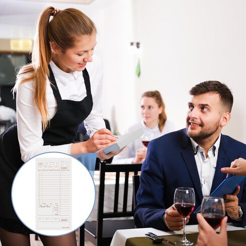 3000 ورقة من Qilery 3 أجزاء من وسادات فحص الضيوف، ورق ملاحظات الخادم، بدون كربونات، دفتر شيكات الضيوف الأبيض والأسود، وسادات طلب فضفاضة للخوادم، واستلام طعام النادل لنادلة المطعم، 10 قطع، 100 شكل/وسادة in Saudi Arabia