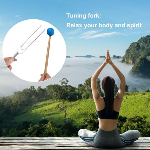Tuning Fork for Healing and Health, 528 Hz Music Tuning Folk Set for DNA Repair Reliever Stress, with Silicone Hammer and Cleaning Cloth (528 Hz) in Saudi Arabia