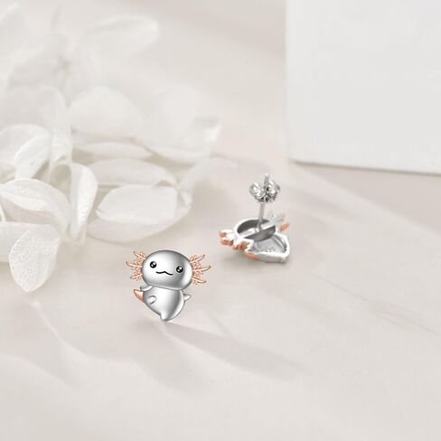 LUHE Animal Stud Earrings Sterling Silver Penguin/Paw Print/Panda/Dinosaur/Cow/Cat/Bee/Pig Stud Earrings Animal Earrings for women Girls in Saudi Arabia