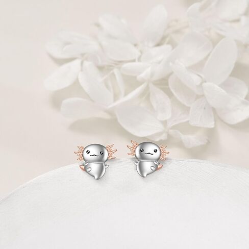 LUHE Animal Stud Earrings Sterling Silver Penguin/Paw Print/Panda/Dinosaur/Cow/Cat/Bee/Pig Stud Earrings Animal Earrings for women Girls in Saudi Arabia
