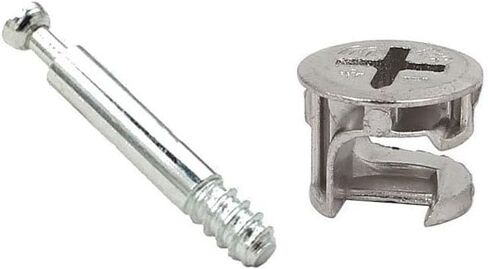 Flyshop 10 Sets Self-tapping Furniture Cabinet Connector Connecting Fittings, 15 x 14mm Cam Lock with M6 Thread 45mm Length Dowel in Kuwait