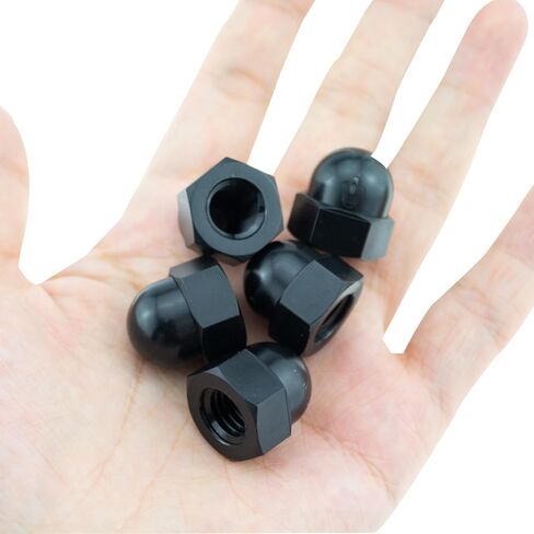 Nylon Acorn Nut SQXBK 120PCS 6 Sizes Black Dome Acorn Bolt Cup Nuts Set, M3, M4, M5, M6, M8, M10,Hex Protector Caps Assortment Kit in Saudi Arabia