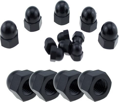 Nylon Acorn Nut SQXBK 120PCS 6 Sizes Black Dome Acorn Bolt Cup Nuts Set, M3, M4, M5, M6, M8, M10,Hex Protector Caps Assortment Kit in Saudi Arabia