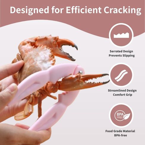 4Pcs Crab Crackers and Tools Multicolored Crab Leg Crackers Tool Efficient Lobster Crackers Portable Seafood Crackers and Tools Crab Legs Utensils Crab Claw Crackers Crab Tools for Eating in Kuwait