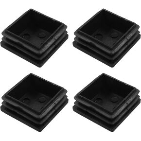 8 Pack 4" Square Plastic Plugs, Black Tubing End Caps Plugs Insert for Square Tube and Furniture Legs