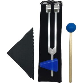 OM 136.1 Hz Tuning Forks Set Chakra Tuning Fork Sound Healing Fork Crystal Cleaning Fork Tuning Therapy Tool All In Pouch with Cleaning Cloth & Wooden Striker