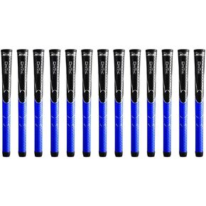 Winn Dri-Tac Midsize (+1/16 Inch) Black/Blue 13 Piece Golf Grip Bundle (