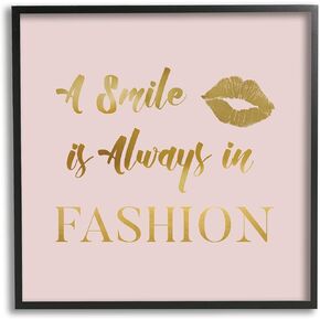 Stupell Industries Smile Always In Fashion Glam Framed Wall Art, Design by Carol Robinson