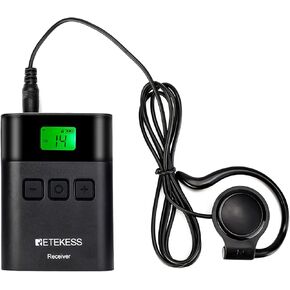 Retekess TT122 Wireless Tour Guide System Receiver with One-Side Earphone,36 Channels,Audio Translation System for Church Interpretation Travel Court