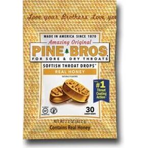 Pine Bros. Softish Throat Drops Value Size Honey - 30 Drops (Pack of 6)