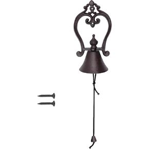 Wall Mounted Dinner Bell Rustic Hanging Bell Cast Iron Outdoor Bell for Outside, Inside, Church, Farmhouse, Decoration, 3.94" D×2.68" W in Saudi Arabia