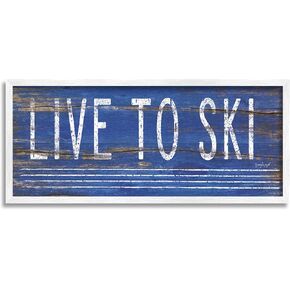 Stupell Industries Live To Ski Rustic Phrase Framed Wall Art, Design by Jennifer Pugh