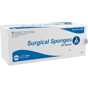 Dynarex Gauze Sponge 2"x 2" 12 Ply. Pack of 200