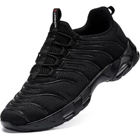 أحذية عمل LARNMERN واسعة للرجال مقاومة للانزلاق بدون استخدام اليدين لخدمة الطعام، أحذية رياضية مريحة للمطبخ غير قابلة للانزلاق ووسادة هوائية للمشي (أسود، 13 واط) in Kuwait