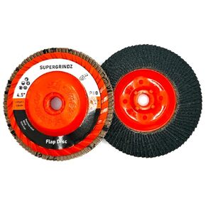 Twistflex 10 Pack 4-1/2" x 5/8"-11 80 Grit Type 27 High-Density Zirconia Trimmable Flap Discs for 4.5" & 5" Grinders, 5/8"-11 Fast Change Hub, Sanding, Finishing, Stock & Rust Removal