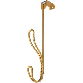 Twisted Design Over The Door Hook Rack, Over The Door Towel Rack, Door Hanger, Door Coat Hanger, Over The Door Coat Rack, for Bathroom, Bedroom or Laundry Room (Gold with 6 Hooks)