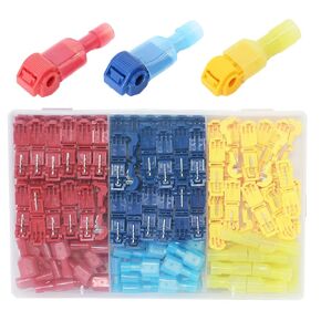 144Pcs/72Pairs T Wire Quick Splice Connector Wire Terminals T-Tap Self-Stripping with Nylon Fully Insulated Male Quick Disconnects Kit