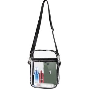 IEKEODI Clear Crossbody Purse Bag,Clear Bag Stadium Approved Inner Pocket for Concerts,Festivals, Sports Events