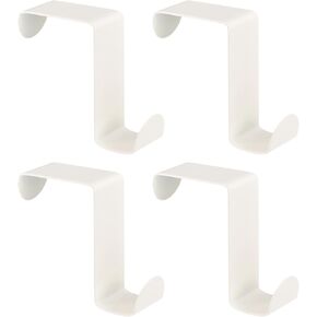 uxcell Over The Door Hooks, 4pcs - Stainless Steel Door Hangers Hooks, S-Shaped Double Hooks for Hanging Clothes, Hats, Towels (White)