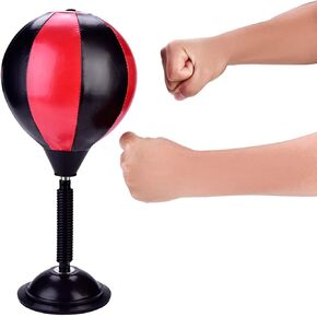 Mini Desktop Boxing Bag with Stand,plplaaoo Desktop Punching Bag, Desktop PU Punching Bag, Heavy Duty Stress Relief Ball, Sport Training Punching Tool for Kids, Adults, Desktop Punch Bag Desktop