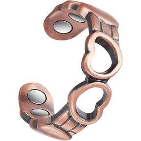 Copper Magnetic Ring for Women, Lymphatic Drainage Adjustable Ring with 3500 Gauss Magnet