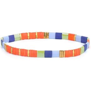 KELITCH Classic Stretch Bracelets Summer Tila Beaded Bracelets Friendship Cuff Bracelets - 07A