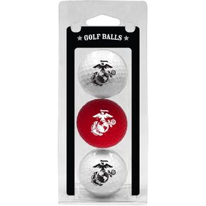 Team Golf Military Marines 3 Golf Ball Pack Regulation Size Golf Balls, 3 Pack, Full Color Durable Team Imprint
