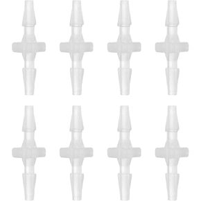 uxcell 8Pcs Plastic Hose Barb Fitting, 1/4" x 1/4" Barb Pipe Connectors Hose Fitting Adapter Splicer Mender Adapter Union for Fuel Gas Liquid Air Hose Repair