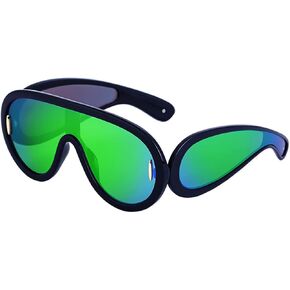 Personalized One-piece Oval Large Frame Sports Sunglasses Cycling Driving Windproof Sunscreen UV Protection