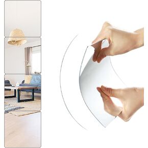 4 Pack Acrylic Mirrors for Wall,8 x 8 Inch Self Adhesive Frameless Small Mirror Tiles, Flexible Plastic Mirror Sheets for Bedroom Home Gym Door (8 * 8inch)