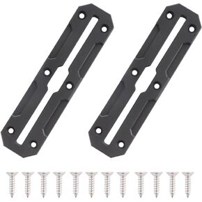 VTurboWay 2 Pcs 7" Low Profile Track, Install T-bolts from The Center, Kayak Track for Fishing Rod Holder, Kayak Gear Track Accessories, Reinforced Marine Nylon, Free Installation Screws, Black