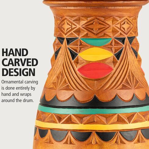 Meinl Percussion Edition Artisan Tongo Carved Djembe Hand Drum Circle Instrument, Mahogany — NOT Made in China — African Mali Weave Ropes and Goat Skin Head, 2-Year Warranty (AE-DJTC2-L) in Saudi Arabia