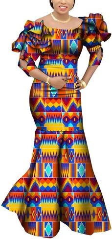 Fashion Robe Africaine Femme Elegant Maxi Long Dresses African Ankara Print Mermaid Dresses Dashiki Evening Gowns in Saudi Arabia