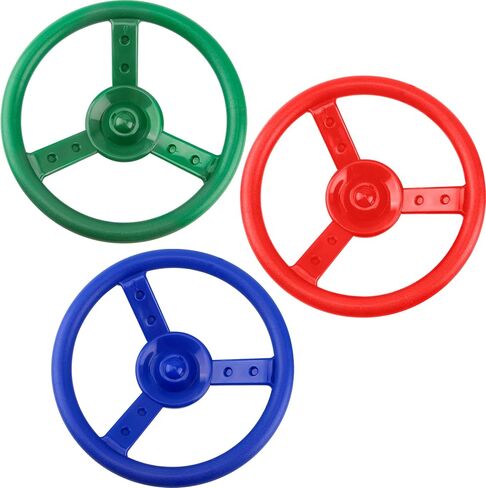 3 Pack Playground Steering Wheel Swingset Playset Wheel Toys Plastic Steering Wheel for Kids Outdoor Backyard Playhouse Treehouse (Color Set 1) in Saudi Arabia