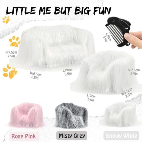 ديكور iland للأرفف، ديكور مكتب لطيف، مجموعة أريكة صغيرة على شكل وحش، هدية صغيرة (أبيض ثلجي) in Kuwait