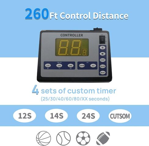 Shot Clock Basketball Timer,12/24/25/30/35/40/60 Seconds Countdown Timer, Portable Shot Clock with Buzzer for All Sports in Kuwait