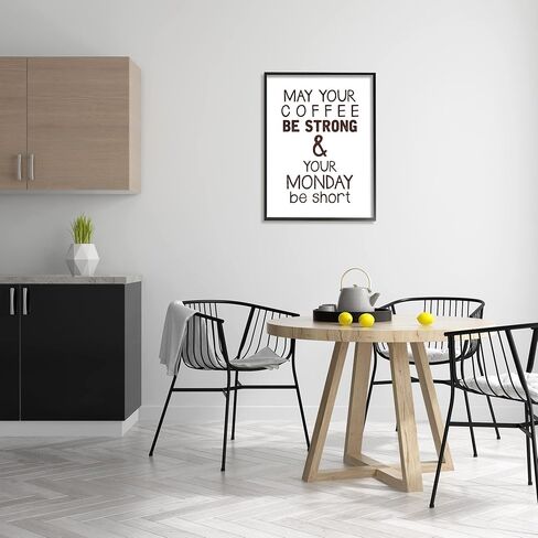 Stupell Industries Strong Coffee & Short Monday Funny Framed Wall Art, Design by K. Kaufman in Saudi Arabia