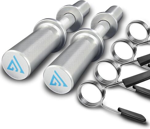 16" Olympic Dumbbell Handle, Dumbbell Bar for 2-inch Olympic Weight Plates, Loadable Dumbbells for Home Gym Strength Training, 2 Pair of Spring Collars Included in Saudi Arabia