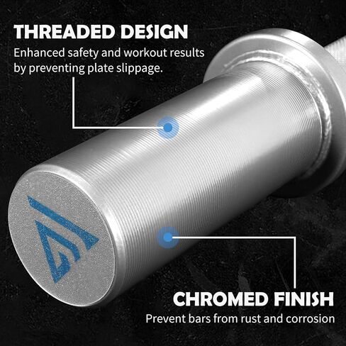 16" Olympic Dumbbell Handle, Dumbbell Bar for 2-inch Olympic Weight Plates, Loadable Dumbbells for Home Gym Strength Training, 2 Pair of Spring Collars Included in Saudi Arabia