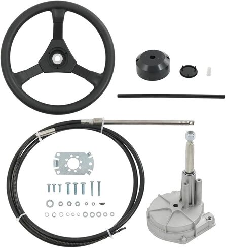 Boat Steering System, Outboard Steering System Kit With 10Ft Boat Steering Cable, 13.5 Inch Steering Wheel in Saudi Arabia