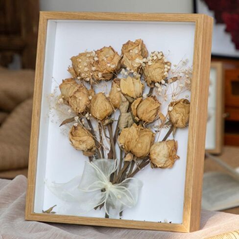 8x10 Wood Shadow Box Frame Glass Door Display Case,Wooden Dried Flower Photo Frame Dried Flower Display Stand Decorative Floating Photo Frame (Primary color) in Saudi Arabia