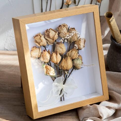 8x10 Wood Shadow Box Frame Glass Door Display Case,Wooden Dried Flower Photo Frame Dried Flower Display Stand Decorative Floating Photo Frame (Primary color) in Saudi Arabia