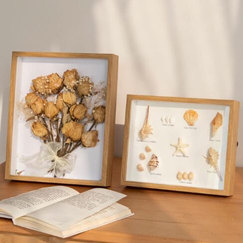 8x10 Wood Shadow Box Frame Glass Door Display Case,Wooden Dried Flower Photo Frame Dried Flower Display Stand Decorative Floating Photo Frame (Primary color) in Saudi Arabia