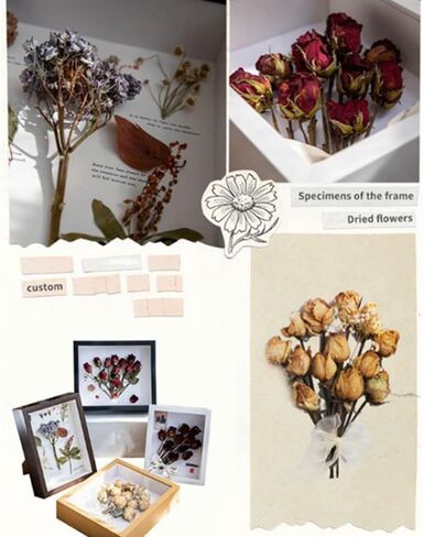 8x10 Wood Shadow Box Frame Glass Door Display Case,Wooden Dried Flower Photo Frame Dried Flower Display Stand Decorative Floating Photo Frame (Primary color) in Saudi Arabia