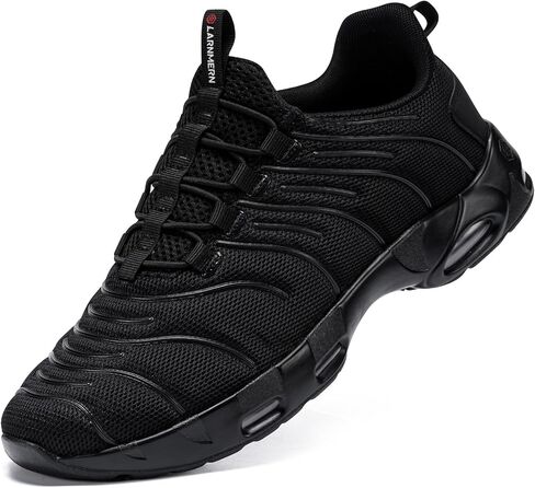 أحذية عمل LARNMERN واسعة للرجال مقاومة للانزلاق بدون استخدام اليدين لخدمة الطعام، أحذية رياضية مريحة للمطبخ غير قابلة للانزلاق ووسادة هوائية للمشي (أسود، 13 واط) in Kuwait