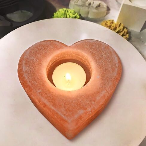 Hiamlayan Pink Salt Candle Holder, Tea light holder (Heart) in Saudi Arabia