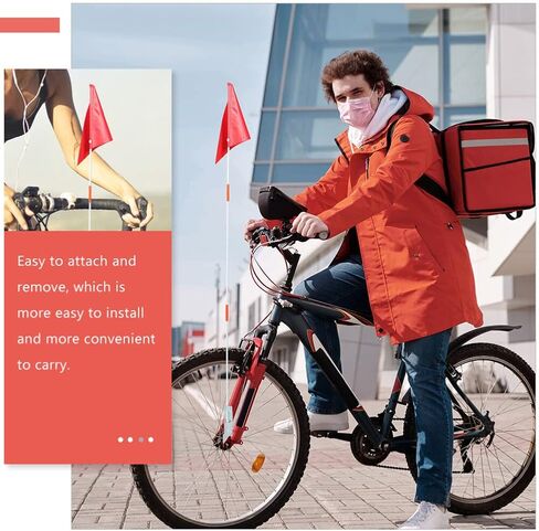 2 Sets high visibility bike flag bicycle visibility flags bicycle flagpole for electric bikes Golf carts Bicycle Flags in Saudi Arabia