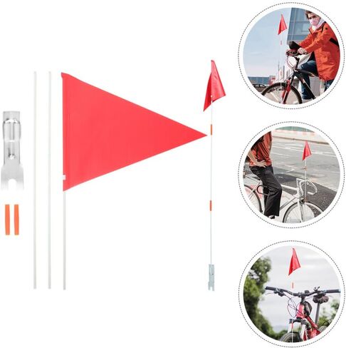 2 Sets high visibility bike flag bicycle visibility flags bicycle flagpole for electric bikes Golf carts Bicycle Flags in Saudi Arabia